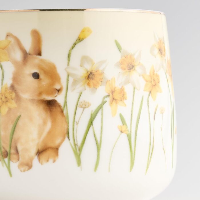 Порцелянова кружка home&you Daffelisbunny, 400 мл, 9x10x13 см, кавова кружка, пасхальна кружка для кави або чаю, кавник, весняна прикраса для столу та вітальні, пасхальна прикраса