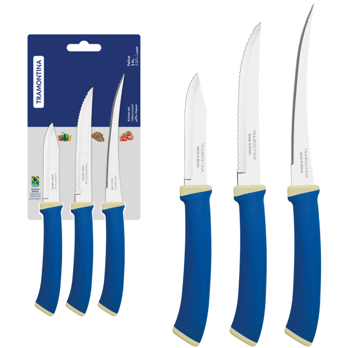 Набір ножів TRAMONTINA FELICE blue, 3 предмети (6852762)