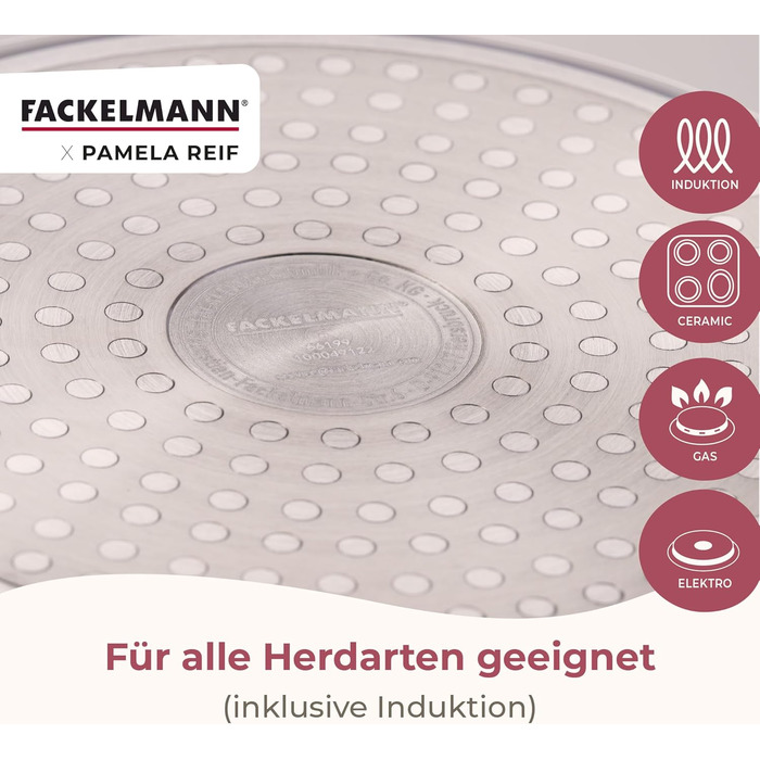 Кастрюля 3,4 л со стеклянной крышкой 20 см, пастельно-бежевый Pamela Reif Fackelmann