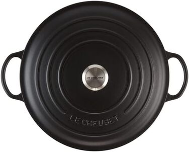 Чавунна каструля Le Creuset Signature La Marmite, 32 см, 4,1 л, підходить для всіх типів плит та індукції (матовий чорний)