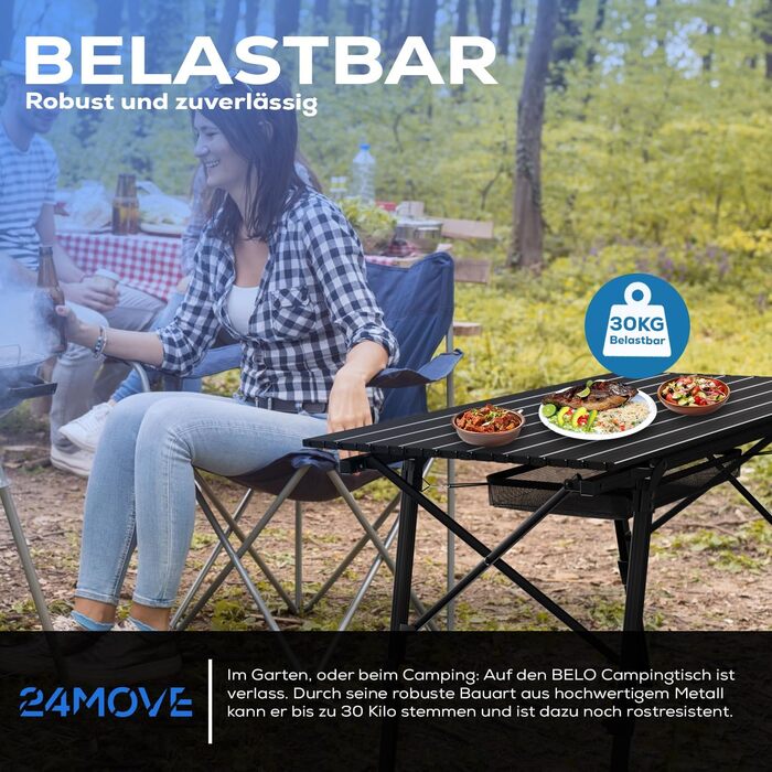 Складной кемпинговый черный стол 24MOVE