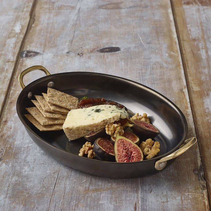 Сковорода для подачі 20.75*15.75 см, 700 мл, овальна, металева, Black Vintage Steel, GenWare