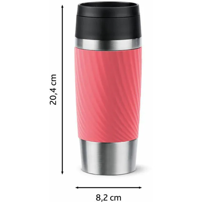 Tefal Термочашка Travel Mug Classic Twist, 0.36л, нержавіюча сталь, кораловий