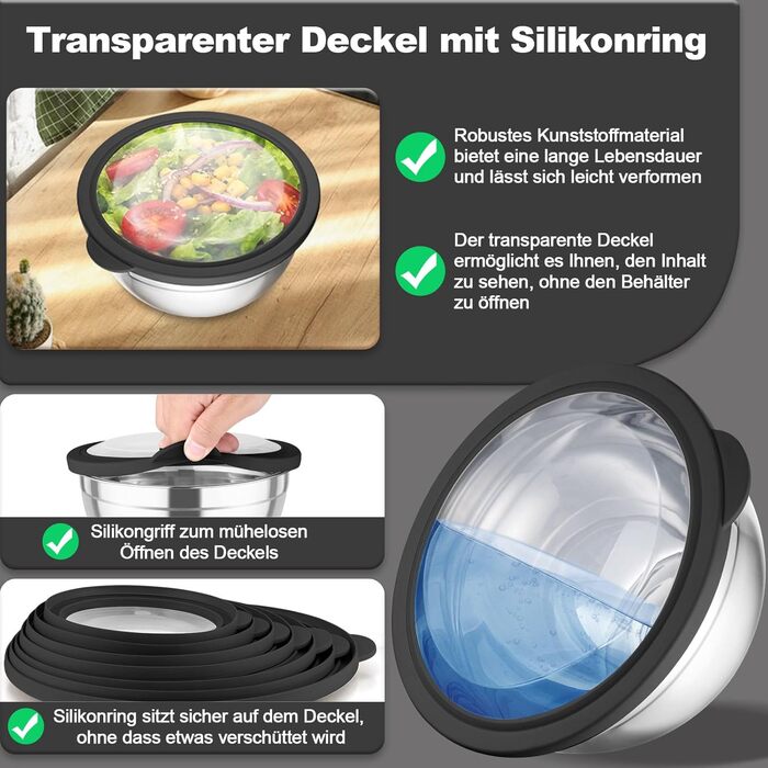 Набір мисок для змішування 5 шт Homikit