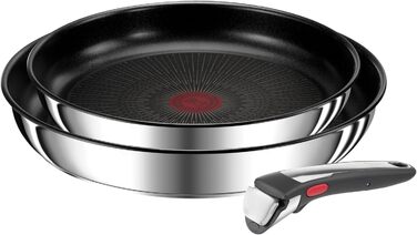Набір посуду для індукційного приготування Tefal Ingenio Preference On з 15 предметів, зі знімною ручкою, що штабелюється, економить місце, з антипригарним покриттям, простий у використанні та чищенні, L97495 Набір посуду для каструль та сковорідок (набір