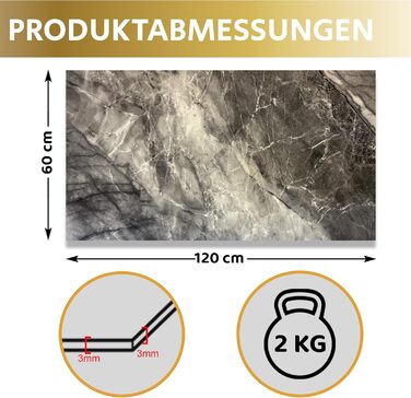 Стінові панелі AS Country Stone під мармур 60x120 см ПВХ-облицювання стіни з пластикових панелей для кухні, ванної кімнати тощо Панель кухонного фартуха (4 шт., Shadow)