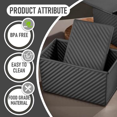 Форма для випікання тостів з кришкою 19,2x10,2x11,5 см чорна