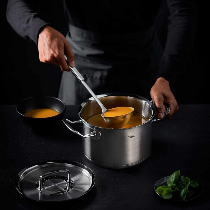 Каструля Fissler Original-Profi Collection/Нержавіюча сталь (Ø 2,1 л) зі скляною кришкою індукційна, срібляста (20 см)