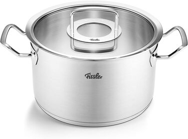 Каструля Fissler Original-Profi Collection/Нержавіюча сталь (Ø 2,1 л) зі скляною кришкою індукційна, срібляста (24 см)