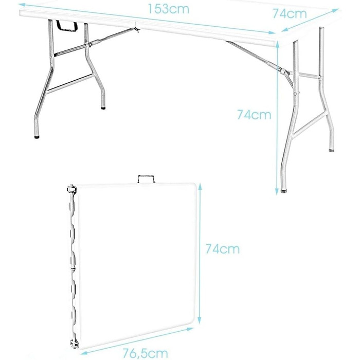 Складной кемпинговый стол 157 х 74 х 74 см RELAX4LIFE