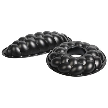 Набор из 2 форм для плетеной пасхальной выпечки длиной 38 см и диаметром 32 см, черная Kaiser