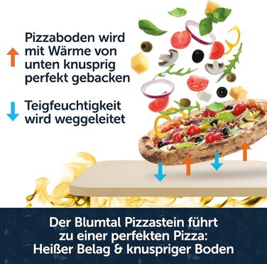 Камінь для піци 38x30 см з лопаткою Blumtal