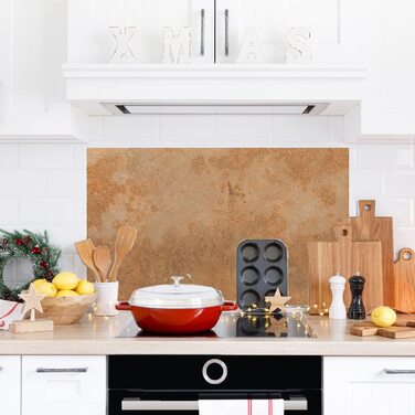 Дизайнерський кухонний фартух з алюмінієвого композиту, кухонний фартух, товщина 3 мм, 60x100 см, (бетонна стіна бежевого кольору)