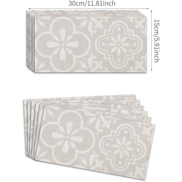 Клейкі плитки водонепроникні 30 х 15 см 8 шт RMJCXYS