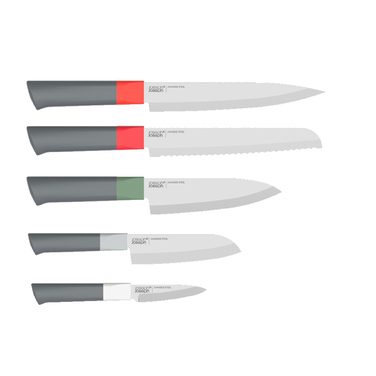 Набір ножів на підставці, 5 предметів різнокольоровий Duo Joseph Joseph
