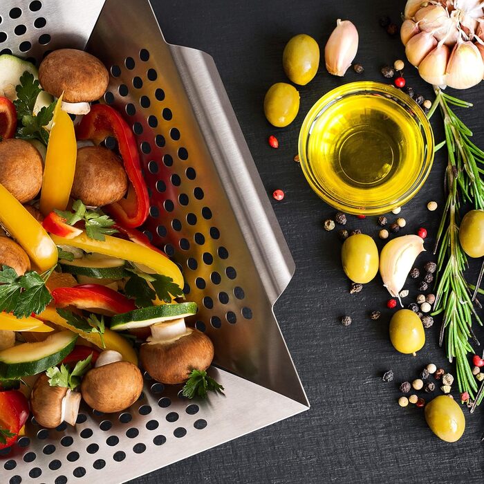 Кошик для гриля 29,5 x 29,5 x 6 см, нержавіюча сталь Blumtal