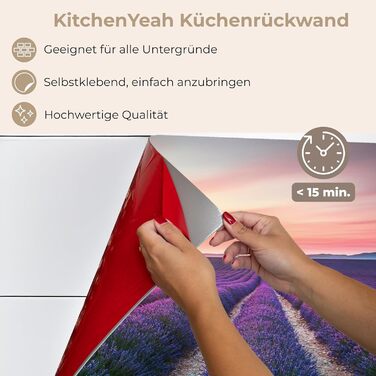 Кухонний фартух 60x80 см Самоклеючий настінний захисний екран для кухні Кухонний фартух Кухонні фасади Кухонні фартухи Кухонна стіна Вода - Пейзаж - (Лавандовий - Фіолетовий, 60 x 80 см)