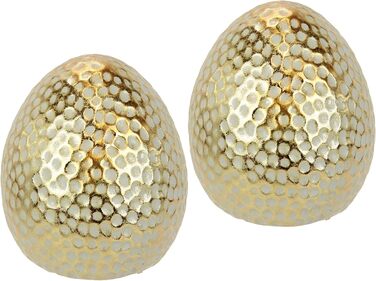 Декоративне пасхальне яйце, Прикраса столу, Прикраса саду, Пасхальна прикраса, Пасхальна фігурка, Весняна прикраса, Пасхальне яйце, Яйця, Пасхальна прикраса, Прикраса для вінків, Пасхальні вінки, Квіти, Весняна прикраса, Золото, Набір з 2 шт.