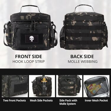 Термосумка 12 л чорний камуфляж Bunnychic