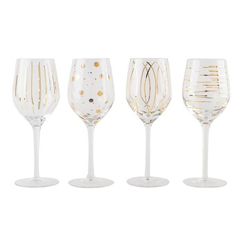 Набор бокалов для белого вина Mikasa CHEERS GOLD, стекло, 400 мл, 4 пр.
