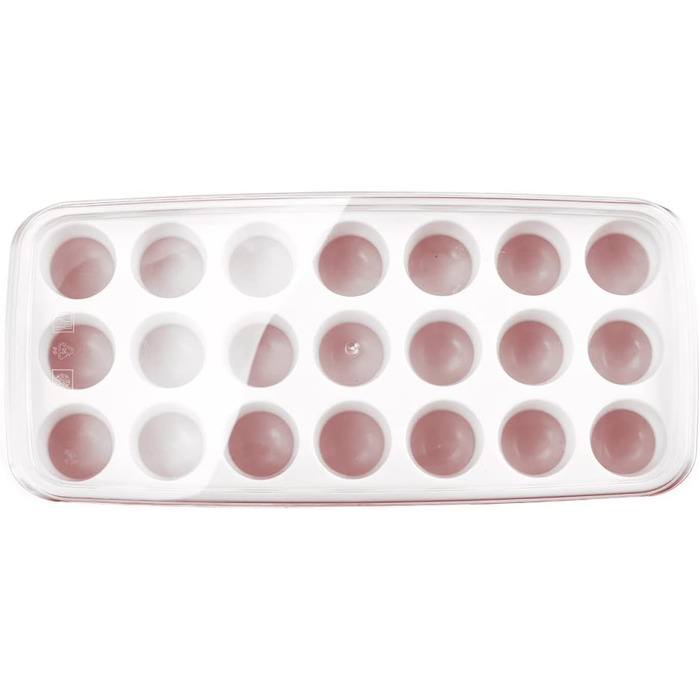 Льодогенератор Westmark Ice Cube Maker Cube форма для льоду з кришкою, для приготування 6 великих кубиків льоду, прозорий/червоний/білий пластик, без BPA, великий (круглий, маленький)