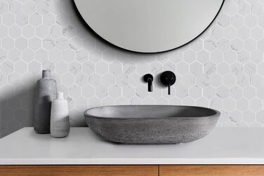 Мармурова мозаїчна плитка для кухонного фартуха, підлоги у ванній кімнаті, колекція шестикутників 5,1 см, шестикутник 5,1 см x 5,1 см, 30,5 см x 30,5 см x 1,6 см, шліфована (коробка з 5 аркушів) (Коробка з 5 аркушів, біла)