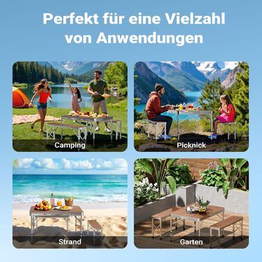 Раскладной кемпинговый стол с 2 лавками 90x66x70 см Wiltec