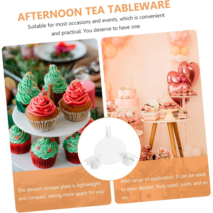 Керамічна тарілка для торта з кроликами 24,5 см VICASKY