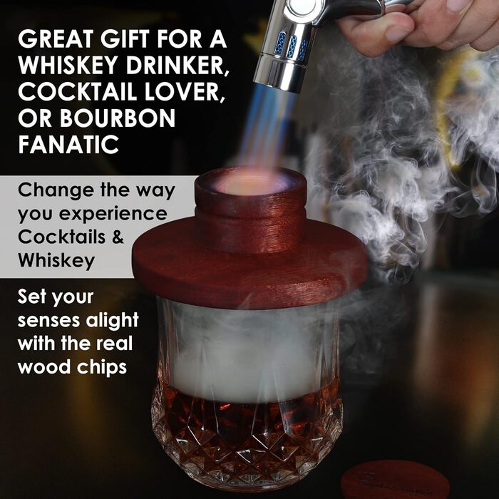 Набор для копчения коктейлей и классических напитков с факелом включает в себя 8 уникальных вкусов Smokeologist
