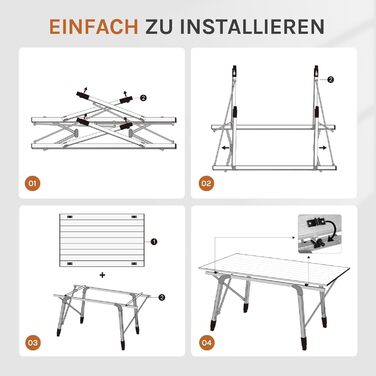 Складний алюмінієвий стіл для кемпінгу WOLTU
