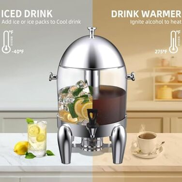 Диспенсер для напоїв з контейнером для льоду та підставкою 12 л Generisch