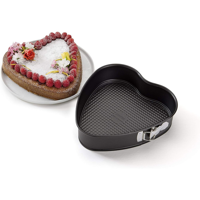 Роз'ємна форма для серця Zenker 7410, Ø 26 см Спеціальна форма для випічки Creative Heart Фірмова форма для випічки, для випічки з любов'ю, велике серце для ваших улюблених людей, кількість , колір чорний