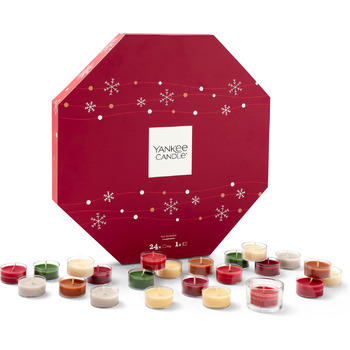 Ароматична свічка Yankee Candle у скляній банці (велика), свічка з тривалим часом горіння до 150 годин, ідеальні подарунки для жінок (АДВЕНТ-КАЛЕНДАР)