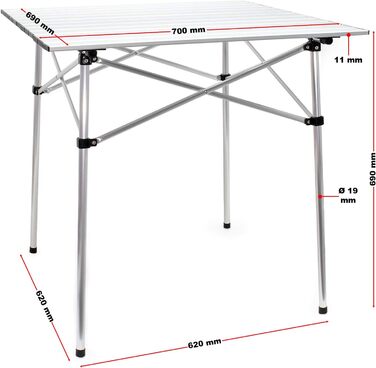 Складний алюмінієвий стіл для кемпінгу з регульованою висотою Wiltec