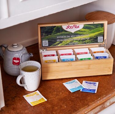 Подарочный чай в бамбуковой коробке, 48 пакетиков 8 разных сортов Yogi Tea