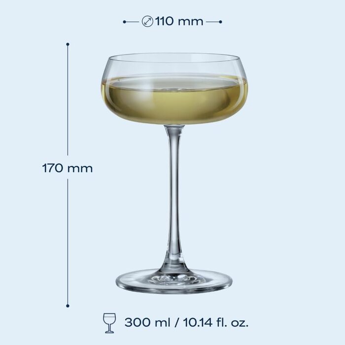 Кришталеві келихи для коктейлів 6 шт 300 мл BOHEMIA CZECH REPUBLIC