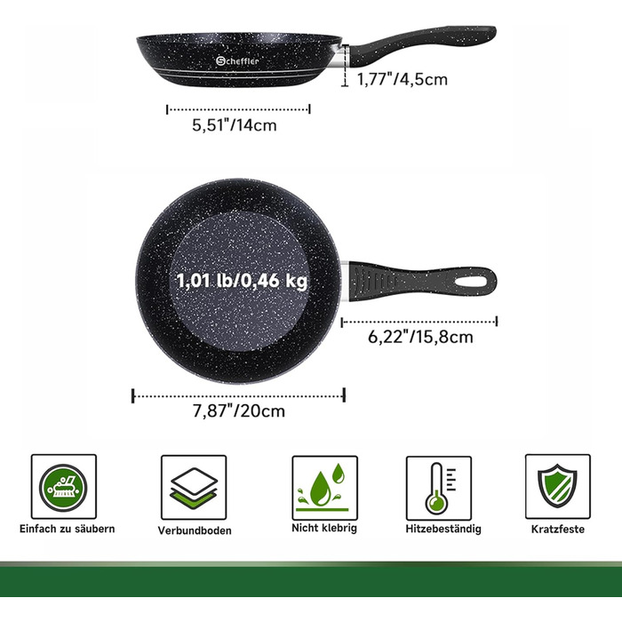 Сковорода с антипригарным покрытием 20 см Scheffler