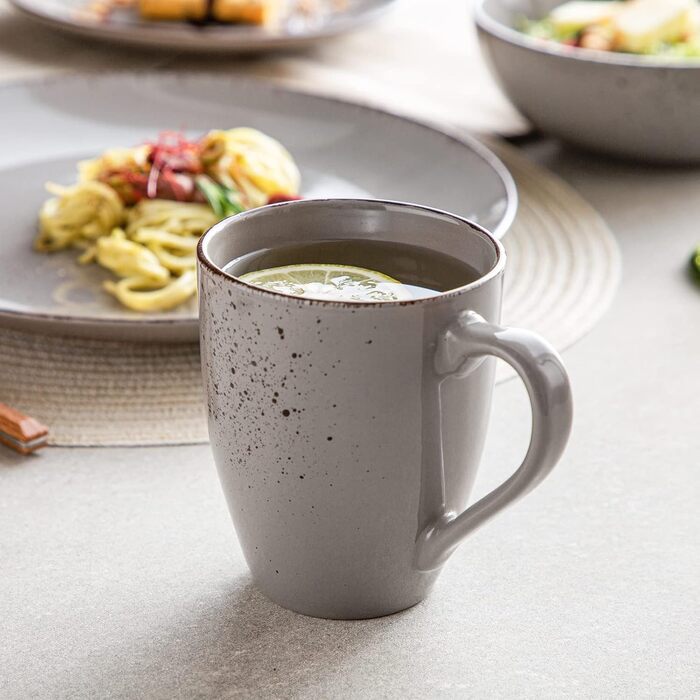 Набір столового посуду на 12 персон, 48 предметів, сірий NAVIA Vancasso