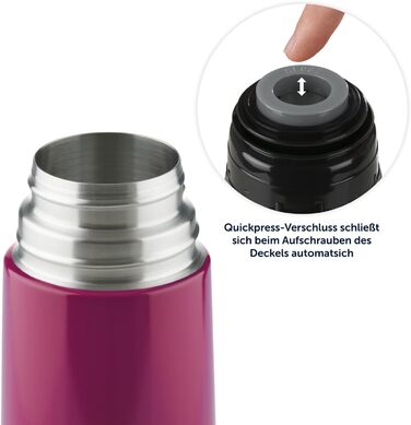 Термос Blumtal Eifel з нержавіючої сталі 500 мл - герметичний термос з чашкою для пиття в дорозі, ізолює гарячі напої, темно-зелений (700 мл, ягідний)