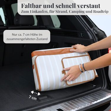 Велика складна сумка-холодильник 45 л для покупок, пляжу, пікніка, кошика для покупок, сумки для ланчу, термосумки, боксу-холодильника, портативна, пасивна, водонепроникна, 12 годин ізольована з клапаном, ретро XXL бежевий