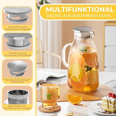 Кувшин с крышкой и щеткой для горячих/холодных напитков 3 л SUSTEAS