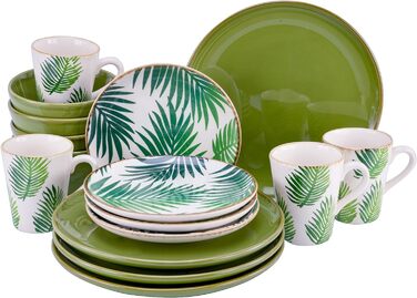 Набір посуду на 4 персони, 16 предметів, зелений Ibiza Creatable