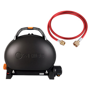 КОМПЛЕКТ Портативный переносной газовый гриль O-GRILL 500, черный+шланг в подарок! Код: 011672