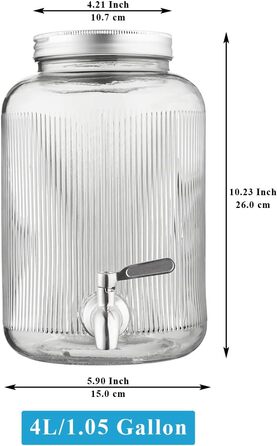 Стеклянный диспенсер для напитков 4 л Berglander