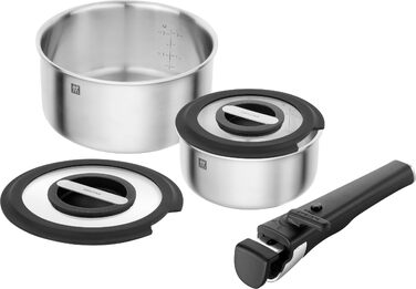 Набір з 2 кастрюль зі скляними кришками та знімною ручкою, 5 предметів Unlock Zwilling