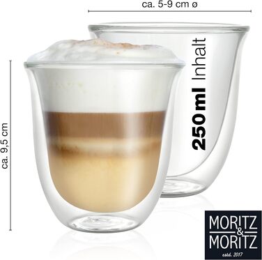 Склянка для капучіно з подвійними стінками 250 мл, набір 6 предметів Barista Napoli Moritz & Moritz