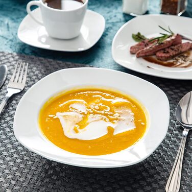 Серія Elisa, 12-предметний кремовий порцеляновий кавовий набір, кавові чашки та блюдця на 6 осіб для кави, чаю, десертів (білий, набір столового посуду (30 предметів))