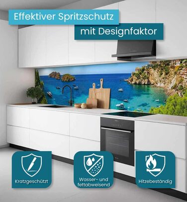 Самоклеючий кухонний фартух - матовий, жорстка бризкозахисна плівка як доступна альтернатива склу, легке встановлення та очищення - висота 60 см - Дизайн Чорна кам&39яна стіна 80 x 60 см (Ships Beach, Ш 280 см x В 60 см, 0,2 мм)