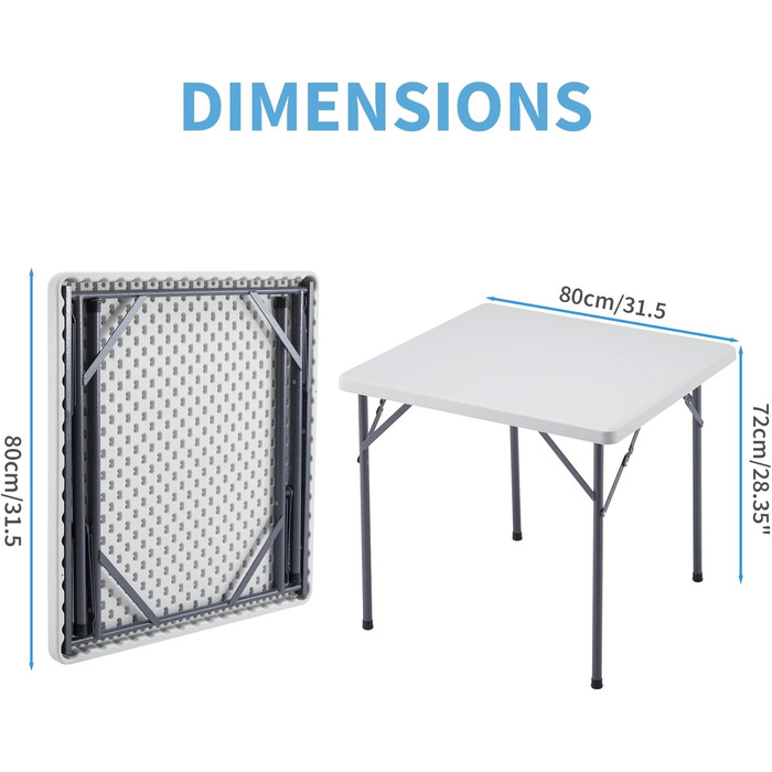 Складной стол 80x80 см KAIHAOWIN