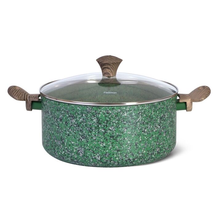 Кастрюля Fissman MALACHITE 28x13см/7,6л с крышкой с индукционным дном (14308)